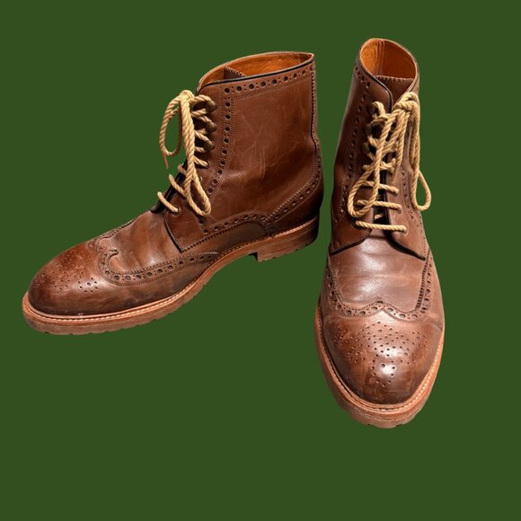 De Marchi Calzatura Men’s Brown Leather Lace-Up Boots | Italian Made Size 12 - Picture 4 of 10